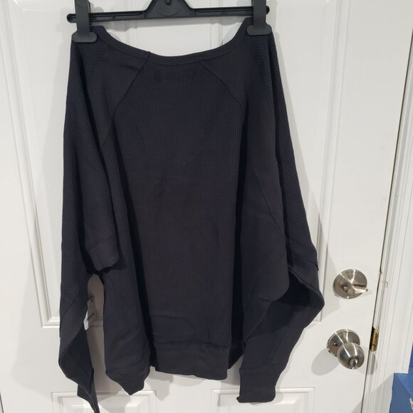 Free People Women's Santa Clara Thermal Long Sleeve Pullover Black Size S - Picture 7 of 9